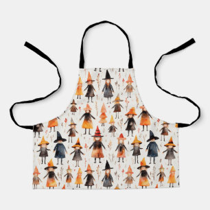 Schattige Little Witch Naadloos Patroon. Halloween Schort