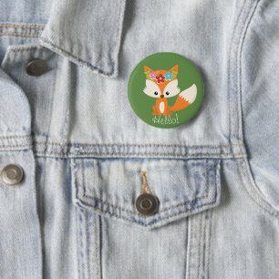 Schattige Little Woodland Fox Ronde Button 5,7 Cm