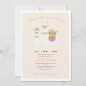 Schattige, Llama baby shower Kaart (Voorkant)