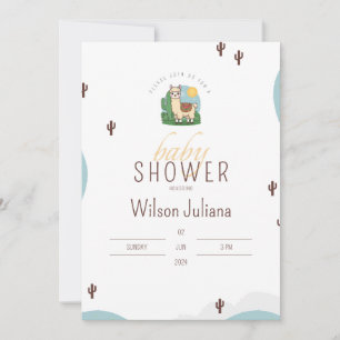 Schattige Llama Mexicaans Fiesta Thema Baby shower Kaart