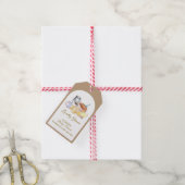 Schattige lokaal geteeld Boerderij Chicken Mouse B Cadeaulabel (Met Touw)