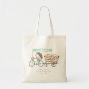 Schattige lokaal geteelde egel & bloemen Baby show Tote Bag