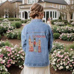 Schattige Londense stad Britse wacht, Big Ben & ro Denim Jacket