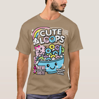Schattige Loops Kawaii Cereal T-shirt