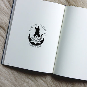 Schattige Lotus Maan Kat Uit de Bibliotheek Van Rubberstempel