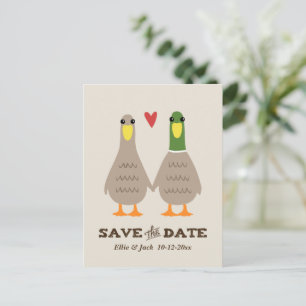 Schattige Love Ducks Wedding Save the Date Aankond Aankondigingskaart