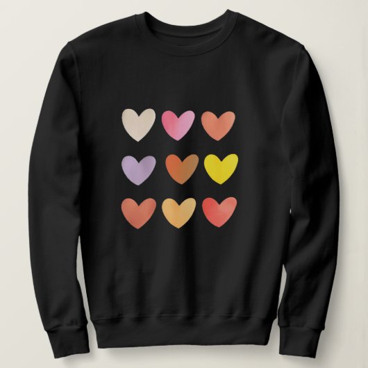 Schattige Love Hearts Sweatshirt Design Dames (Design voorkant)