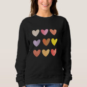 Schattige Love Hearts Sweatshirt Design Dames (Voorkant)