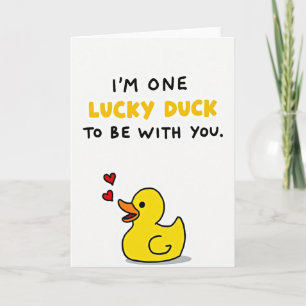 Schattige Lucky Duck Liefdeskaart Kaart