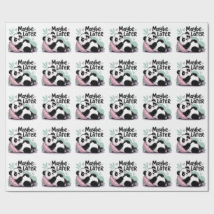 Schattige Lui Panda – “Misschien Later” Ontspannen Cadeaupapier
