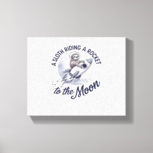 Schattige Luiaard Astronaut Riding Canvas Afdruk
