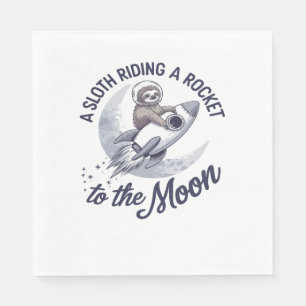 Schattige Luiaard Astronaut Riding Servet