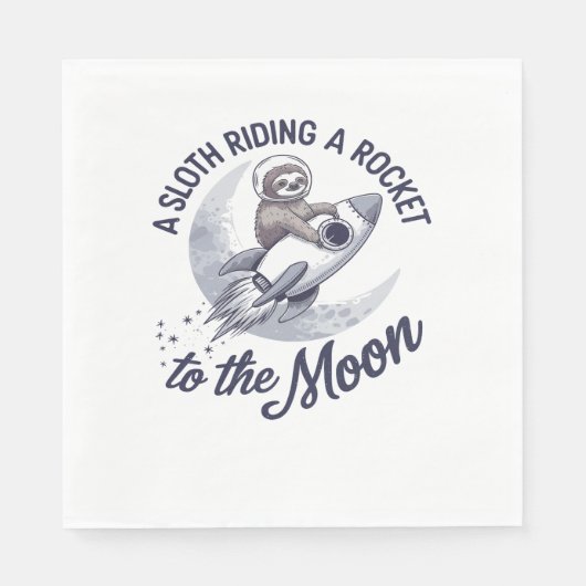 Schattige Luiaard Astronaut Riding Servet (Voorkant)