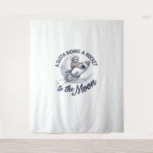Schattige Luiaard Astronaut Riding Wandkleed