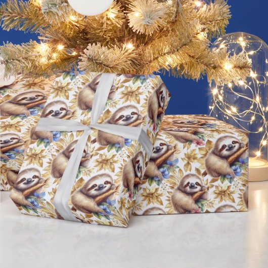  Schattige luiaard Cadeaupapier (Feestdagen)