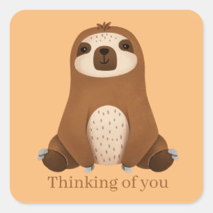 schattige luiaard denk aan je vierkante sticker