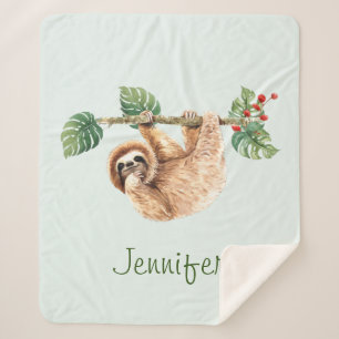 Schattige luiaard die ondersteboven hangt in water sherpa deken