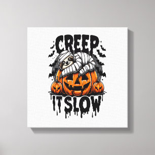 Schattige Luiaard Gelukkig Halloween Canvas Afdruk