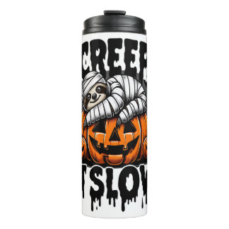 Schattige Luiaard Gelukkig Halloween Thermosbeker