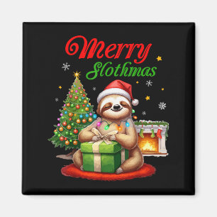 Schattige Luiaard Kerstman Kerst Merry Slothmas Sl Magneet