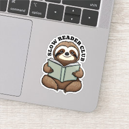 Schattige luiaard leesboek sticker