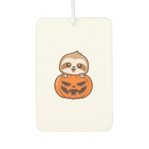 Schattige luiaard met pompoen Halloween-cartoon Ve Luchtverfrisser