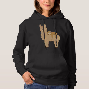 Schattige luiaard Ontspannen op een Llama Funny Ll Hoodie