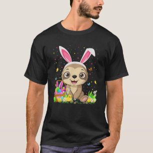 Schattige Luiaard Paaseierenjacht Konijn Oor Luiaa T-shirt