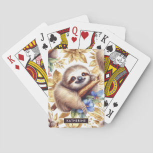 Schattige luiaard Pokerkaarten