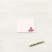 Schattige luiaard rijdt in een roze cabrio post-it® notes (Op bureau)
