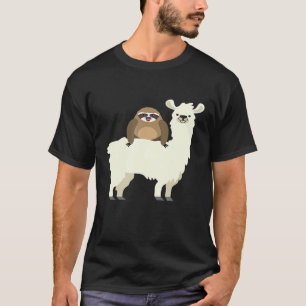 Schattige luiaard rijdt lama dierenvrienden t-shirt