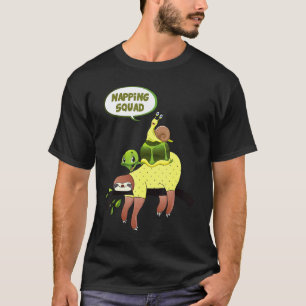 Schattige Luiaard Schildpad Slak Rijdt Grappig Sla T-shirt