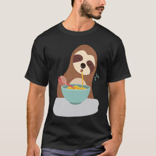 Schattige luiaard valt in slaap terwijl hij lui mo t-shirt