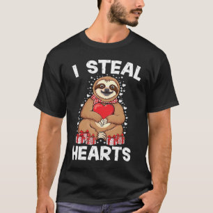 Schattige luie luiaard met hart liefde luiaard val t-shirt