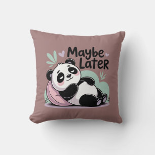 Schattige Luie Panda – “Misschien Later” Ontspanne Kussen