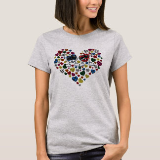 Schattige Luipaard Buffalo Geruite Harten Valentij T-shirt