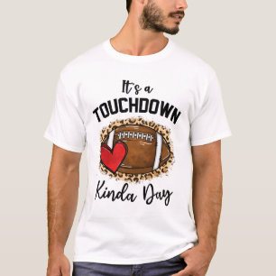 Schattige Luipaard Het Is Een Touchdown Soort Dag T-shirt