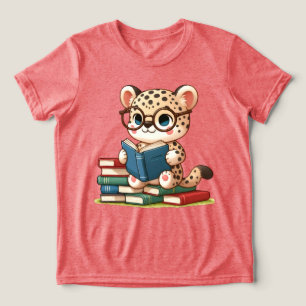 Schattige Luipaard Leest Tri-Blend Shirt