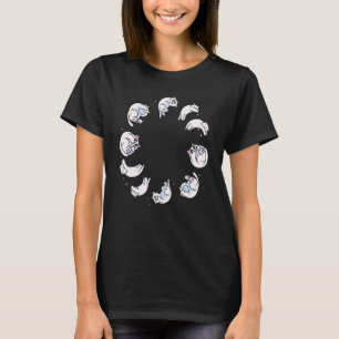 Schattige Maanfasen Astrologie Kat Wicca Heks T-shirt