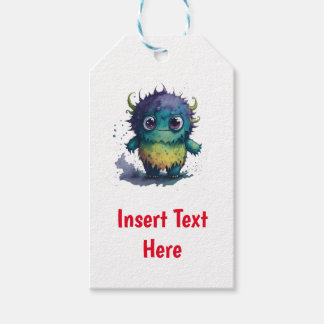 Schattige maar eng Cartoon monster ontwerp Cadeaulabel