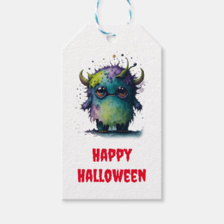 Schattige maar eng Cartoon monster ontwerp Cadeaulabel