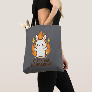 Schattige maar gevaarlijk konijn Kawaii-Canvas t Draagtas