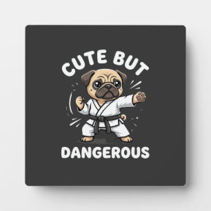 Schattige Maar Gevaarlijke Pug Hond Karate Fotoplaat