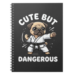 Schattige Maar Gevaarlijke Pug Hond Karate Notitieboek