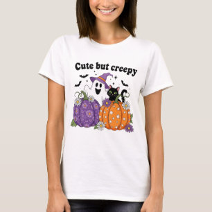 Schattige maar griezelig Halloween Ghost & Cat Des T-shirt