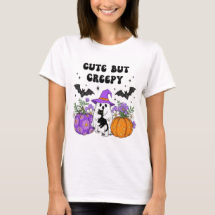 Schattige maar griezelig - spook met zwarte kat, p t-shirt