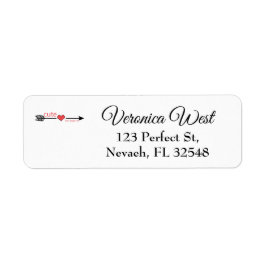 Schattige maar Psycho Black Arrow Red Heart Etiket