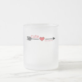 Schattige maar Psycho Black Arrow Red Heart Matglas Koffiemok