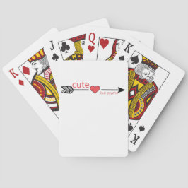 Schattige maar Psycho Black Arrow Red Heart Pokerkaarten
