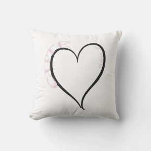 Schattige maar Psycho Black Heart Pink Font Kussen